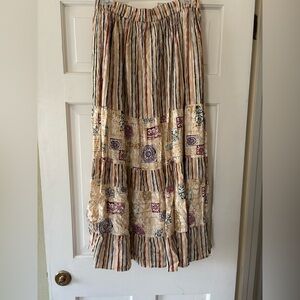 Chaus Striped Multicolor Bohemian Skirt Size 10 NWT